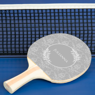 Gray Elegant Damask Ping Pong Paddle Tischtennis Schläger