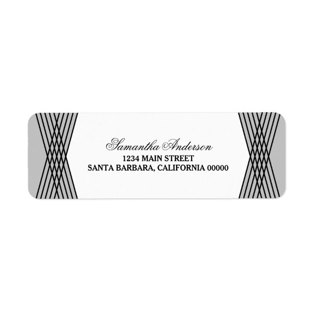 Gray Elegant Deko Address Labels (Vorne)