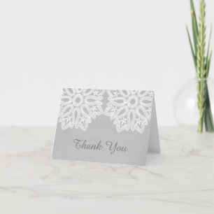 Gray Elegant Lace Dankeschön Card Dankeskarte