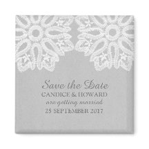 Gray Elegant Lead Save the Date Magnet