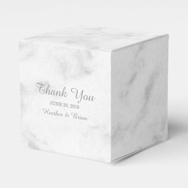 Gray Elegant Marble Wedding Geschenkschachtel (Vorderseite)