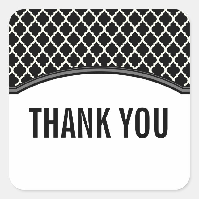 Gray Elegant Quarto Danke Stickers (Vorderseite)