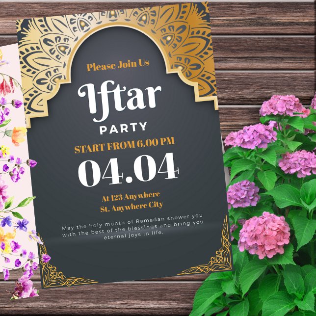 Gray Elegant Ramadhan Iftar Party Einladung (Von Creator hochgeladen)
