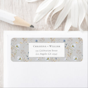 Gray Elegant Winter Wildblume Wedding Addres