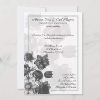 Gray Elegante Blume Hochzeit Einladungen