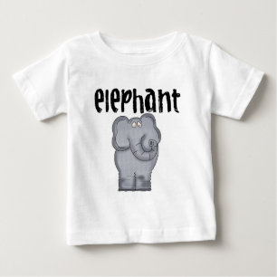 Gray Elephant Baby Raglan T - Shirt