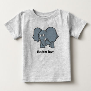Gray Elephant Baby T - Shirt