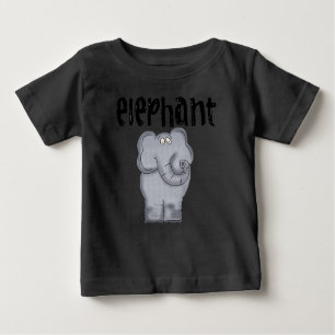 Gray Elephant Baby T-shirt