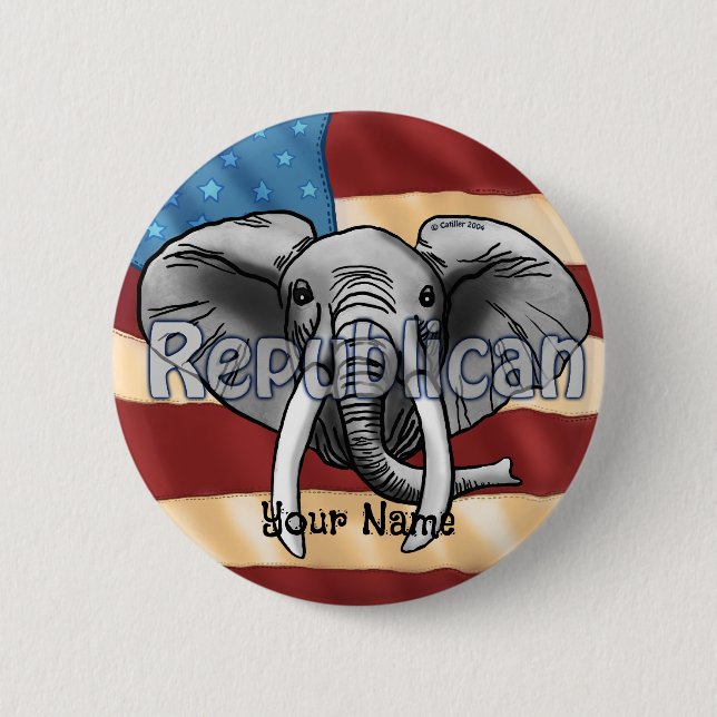 Gray Elephant Button der Republikaner (Vorderseite)