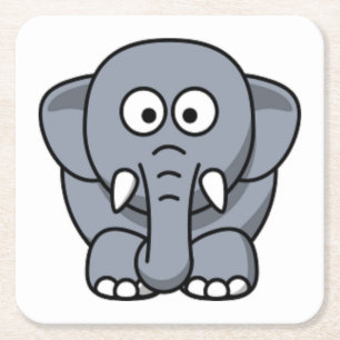 GRAY ELEPHANT RECHTECKIGER PAPPUNTERSETZER
