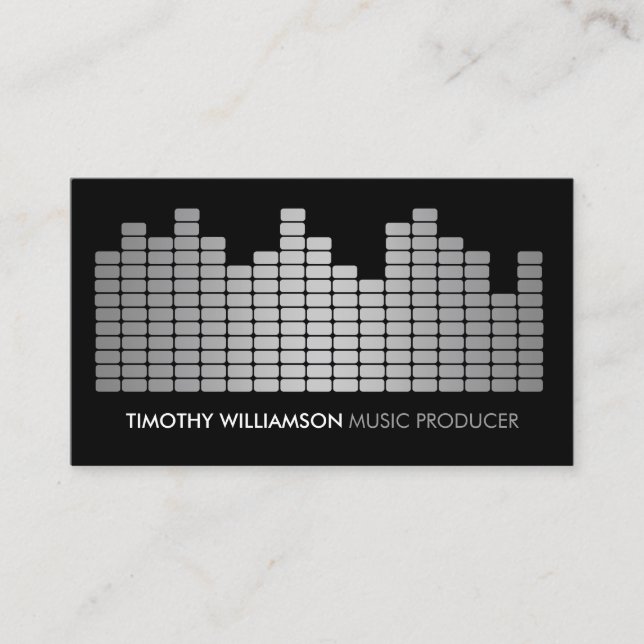 Gray Equalizer Musician, DJ, Band Business Card Visitenkarte (Vorderseite)