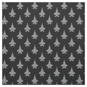 Gray F-35 Blitze 2 Kampfjet Muster auf Schwarz Stoff