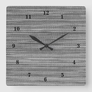 Gray Fabric Cloth 2 Quadratische Wanduhr