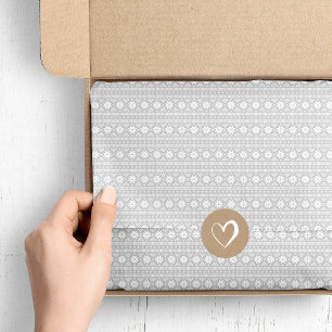 Gray Fair Isle Christmas Sweater Pattern Seidenpapier