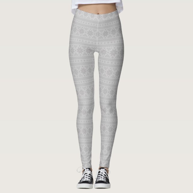 Gray Fair Isle Leggings (Vorderseite)