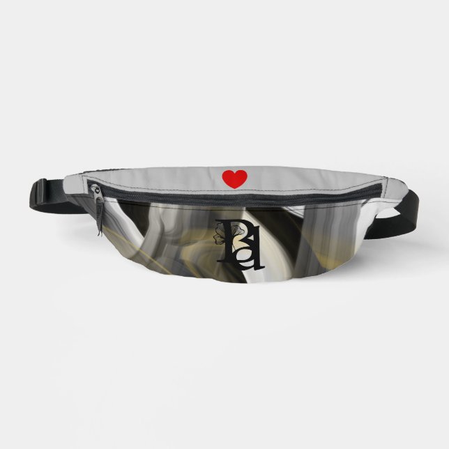 Gray Fanny Pack Trend Abstrakter Art Bauchtasche (Vorderseite)