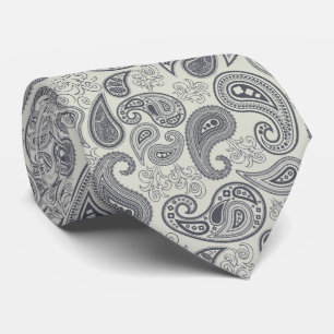 Gray Floral Cashmere Muster Krawatte