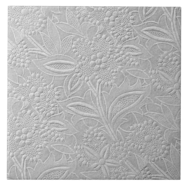 Gray floral Embossed Look Fliese (Vorderseite)