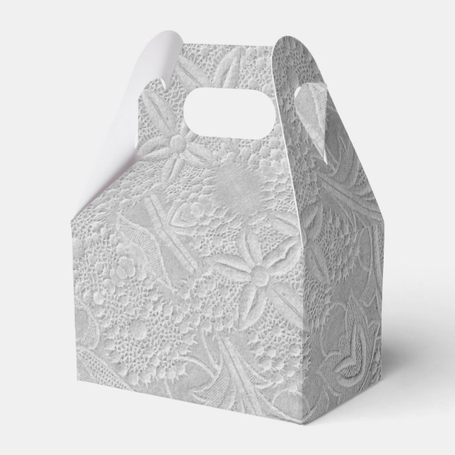 Gray floral Embossed Look Geschenkschachtel (Vorderseite)