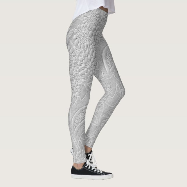 Gray floral Embossed Look Leggings (Rechts)