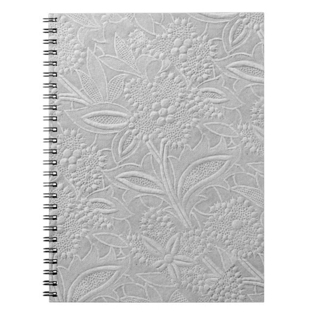Gray floral Embossed Look Notizblock (Vorderseite)