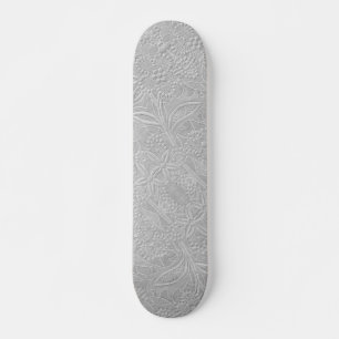 Gray floral Embossed Look Skateboard