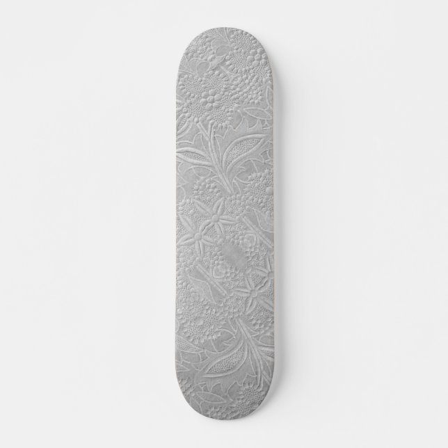 Gray floral Embossed Look Skateboard (Vorne)