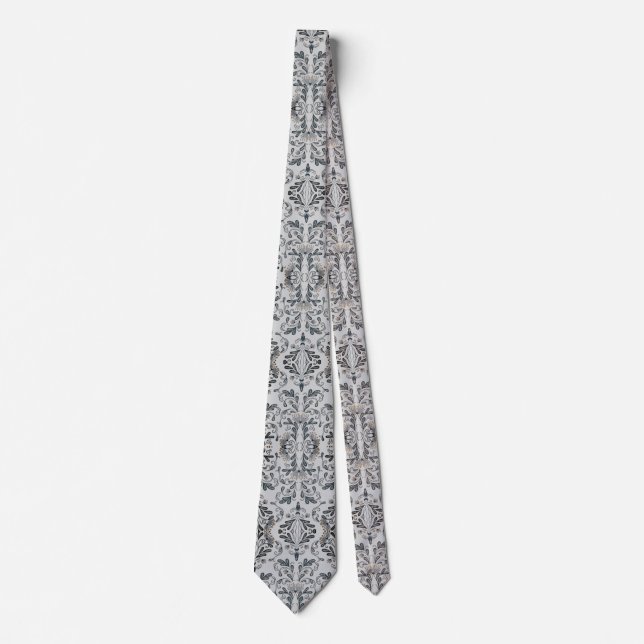 Gray Floral Krawatte (Vorderseite)
