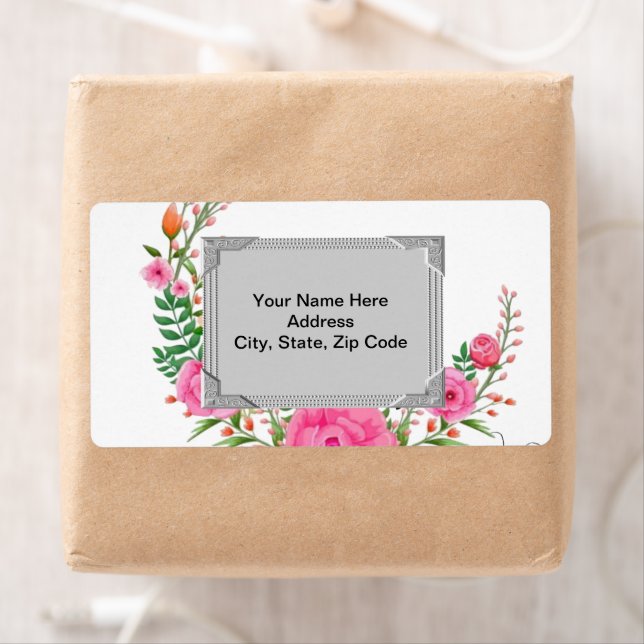 Gray Floral Monogram Labels (Insitu)