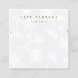 Gray Floral Necklace Juwelier Display Quadratische Visitenkarte