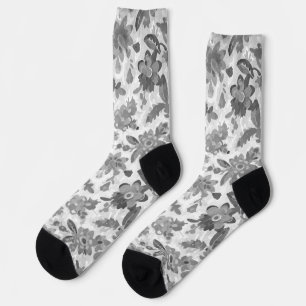 Gray Floral Socken