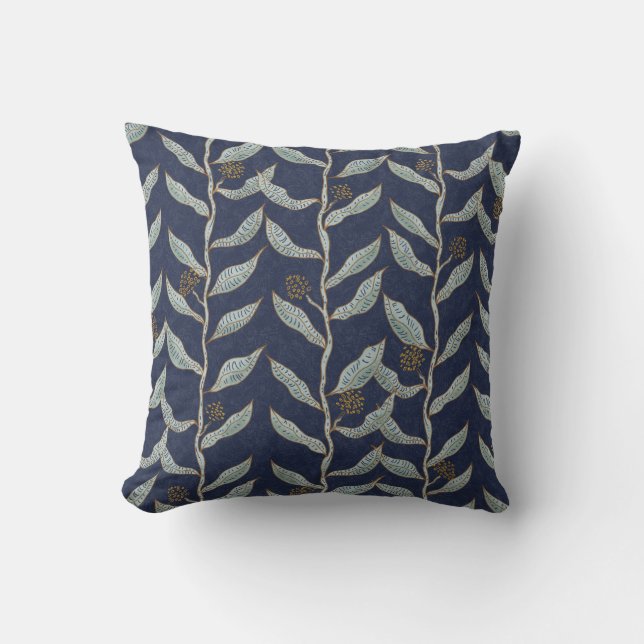Gray floral vines  kissen (Vorderseite)