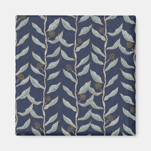 Gray floral vines  magnet (Vorne)