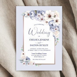 Gray Floral Wedding Einladung
