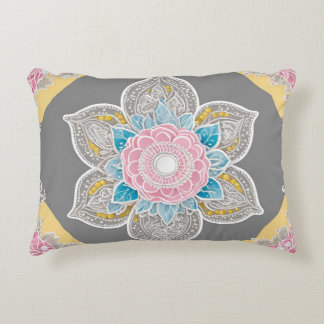 Gray Floreal Lace AI art Dekokissen
