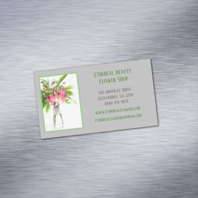 Gray Florist Magnetische Visitenkarte (Beispiel)
