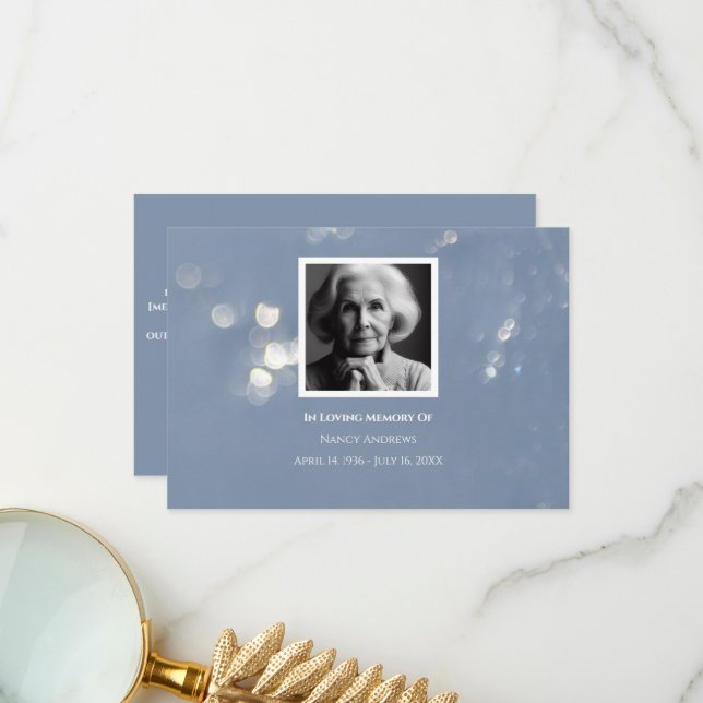 Gray Funeral Memorial From Family Thank you Card  Dankeskarte (Vorderseite/Rückseite Beispiel)