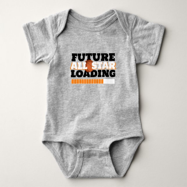 Gray Future All Star Loading Baby Basketball Strampler (Vorderseite)