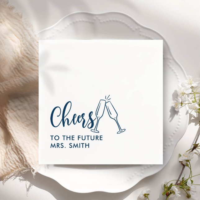 Gray Future Mrs. Modern Brautparty Serviette (Von Creator hochgeladen)
