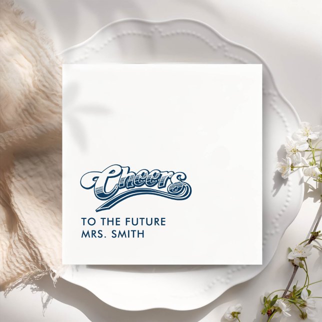 Gray Future Mrs. Modern Brautparty Serviette (Von Creator hochgeladen)