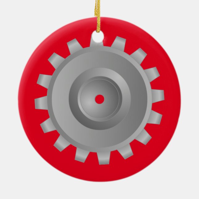 Gray Gear Keramik Ornament (Hinten)