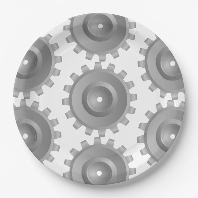 Gray Gear Pappteller (Vorderseite)