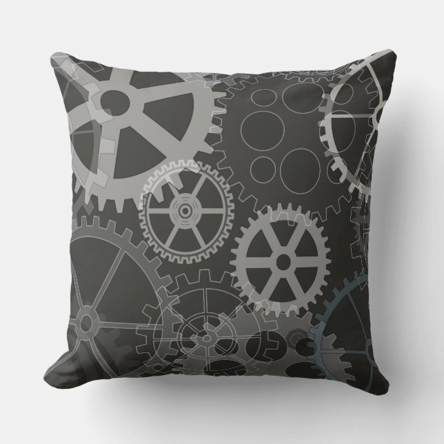 GRAY GEARS DESIGN Retro Throw Kissen (Vorderseite)