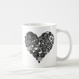 Gray Gears Heart Tasse