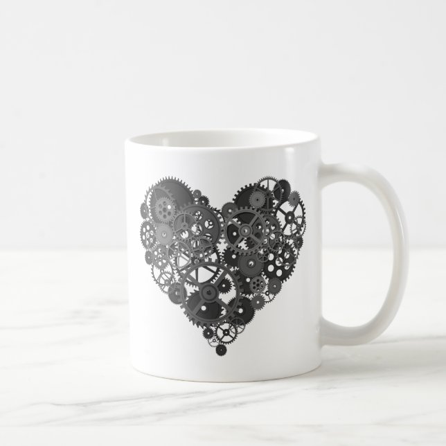 Gray Gears Heart Tasse (Rechts)