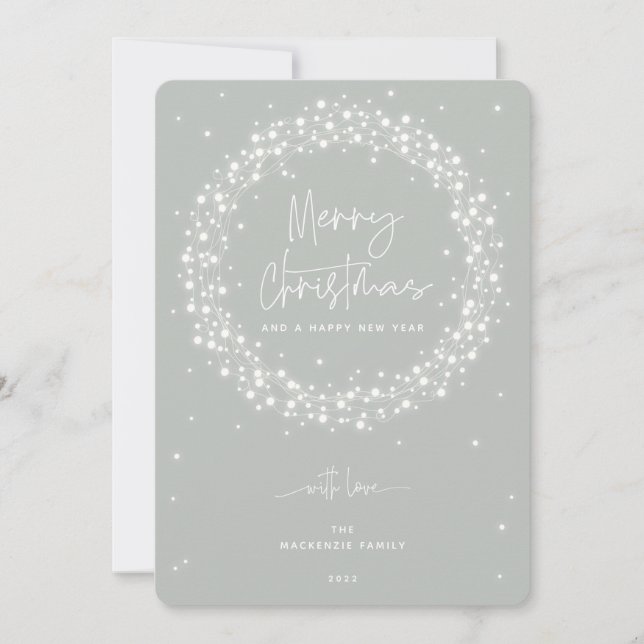 Gray-Geeen Sparkling Lights Frohe Weihnachten (Vorderseite)