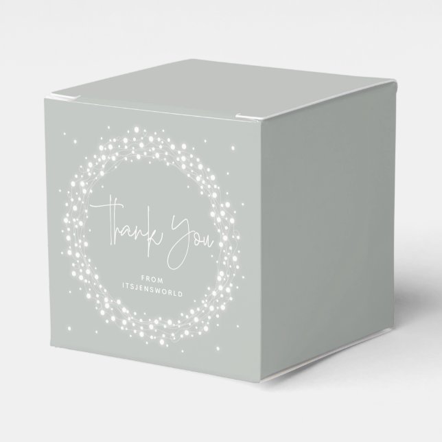 Gray-Geeen Sparkling Lights Vielen Dank Geschenkschachtel (Vorderseite)