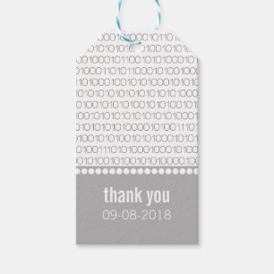 Gray Geek Chic Binary Code Geschenktasten Geschenkanhänger