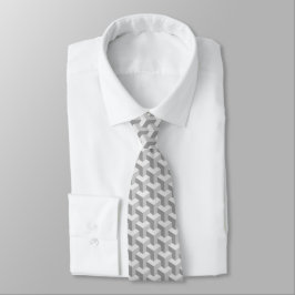 Gray Geometric 3D Look Muster Moderne Neck Tie Krawatte