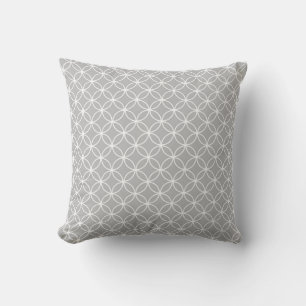 Gray Geometric Circles Kissen